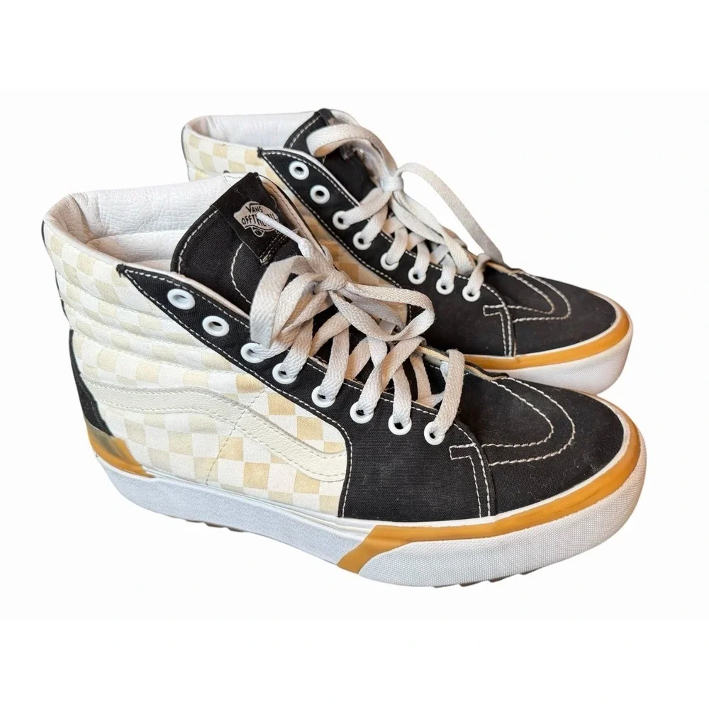 Vans Sk8-Hi Stacked Checkerboard Platform Sneakers Mens 8.5 Womens 10